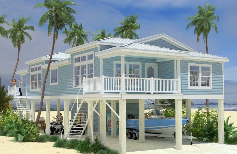 Coastal Home On Stilts to reduce any impacts of Storm Surge