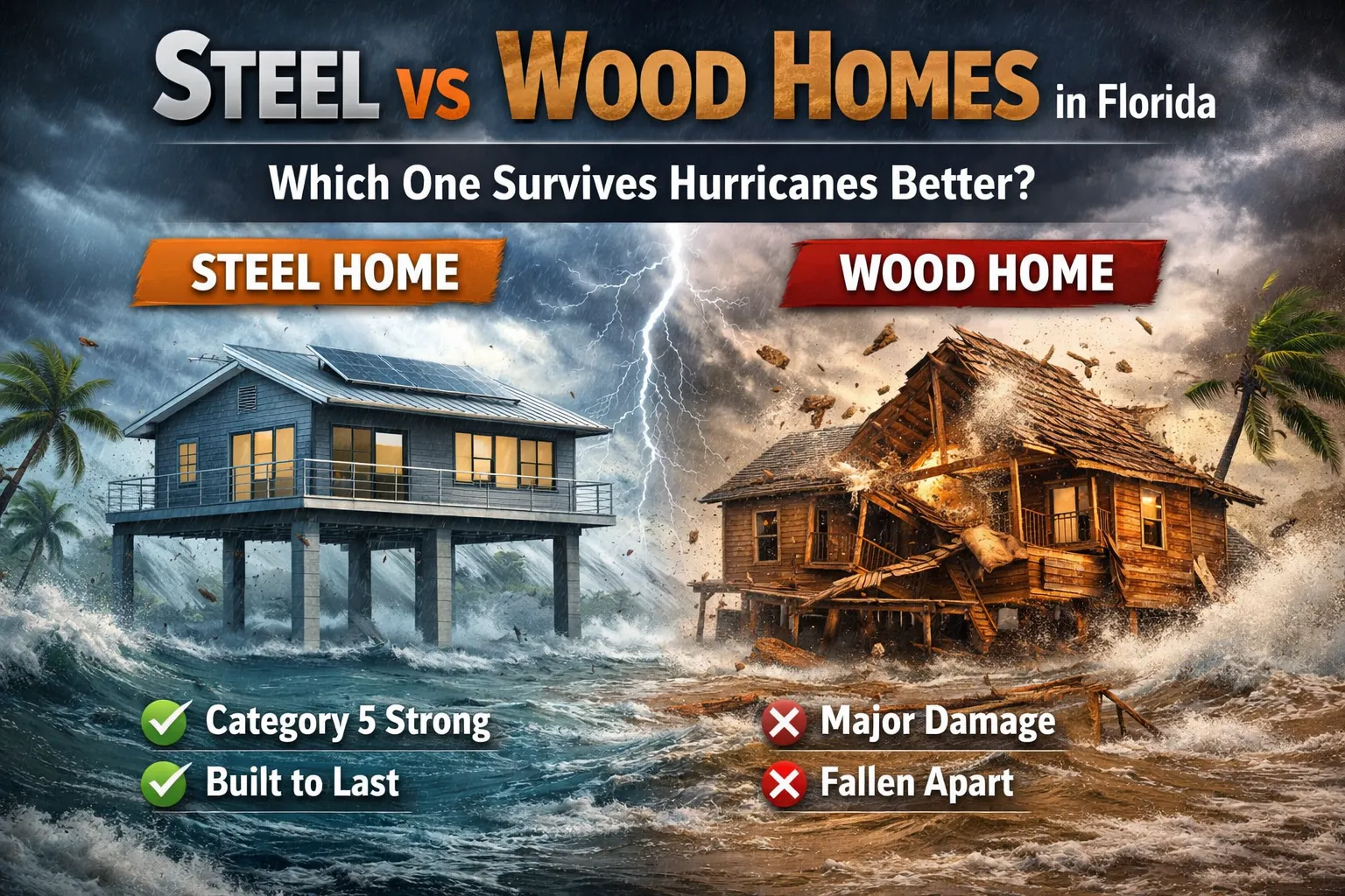 Steel vs Wood Homes in Florida Which One Survives Hurricanes Better