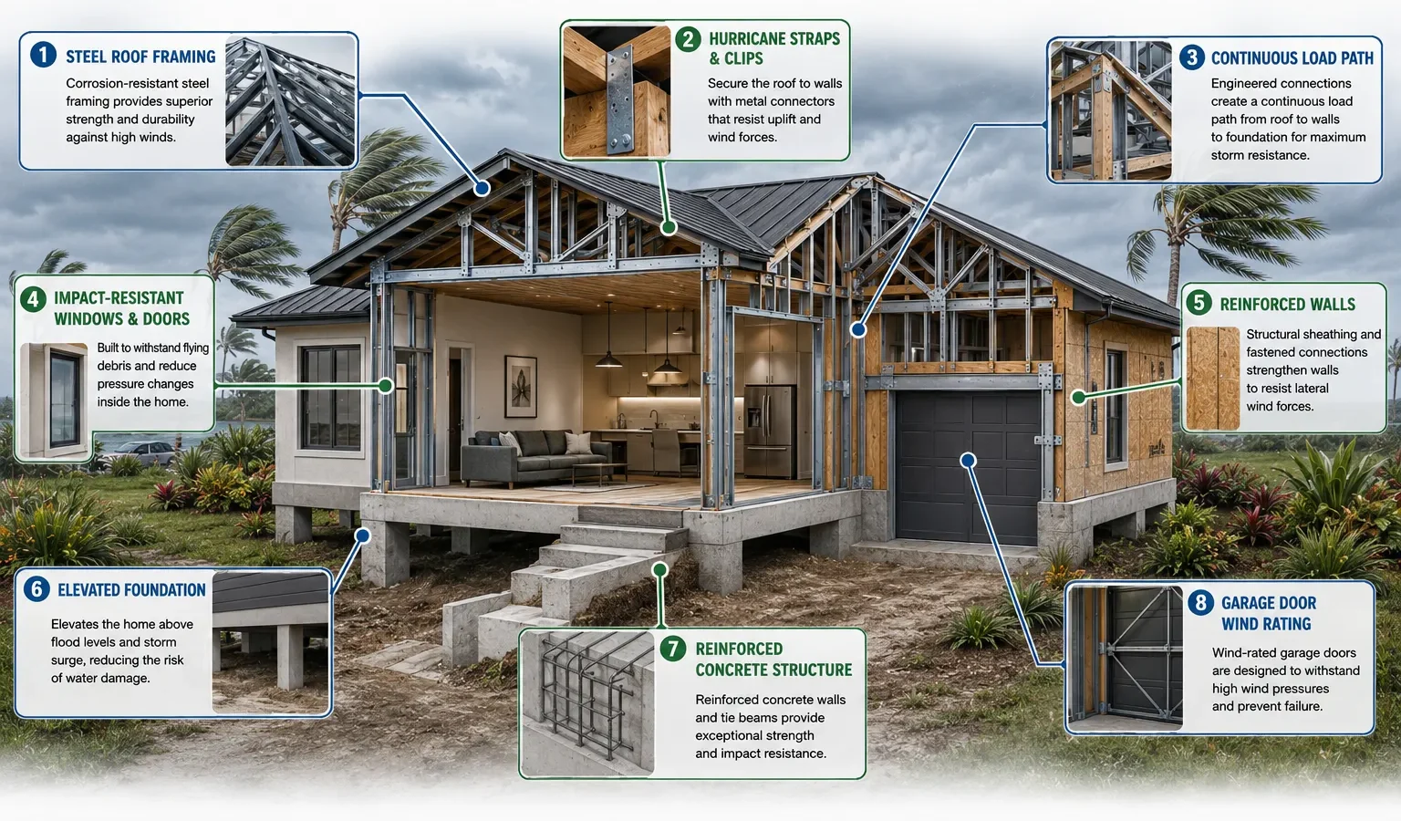 Features of a hurricane-proof home in Florida