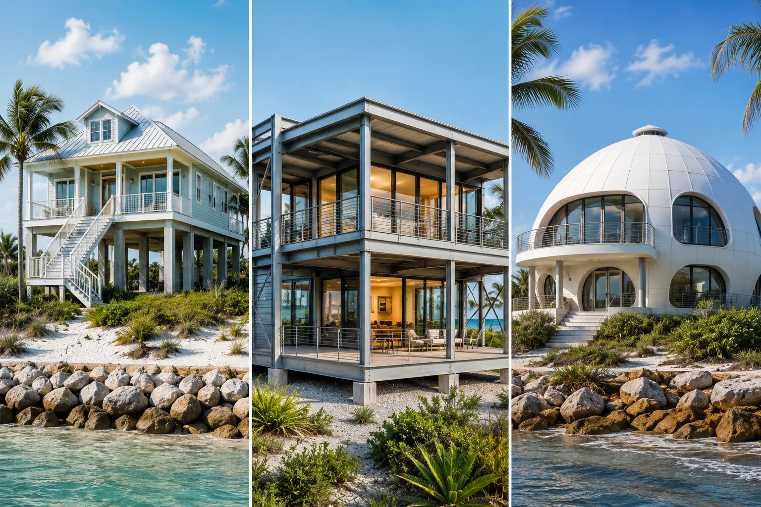 Coastal homes in modern architectural styles