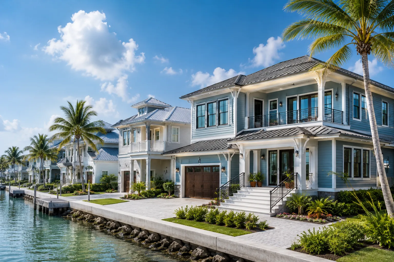 Coastal resort neighborhood by the bay