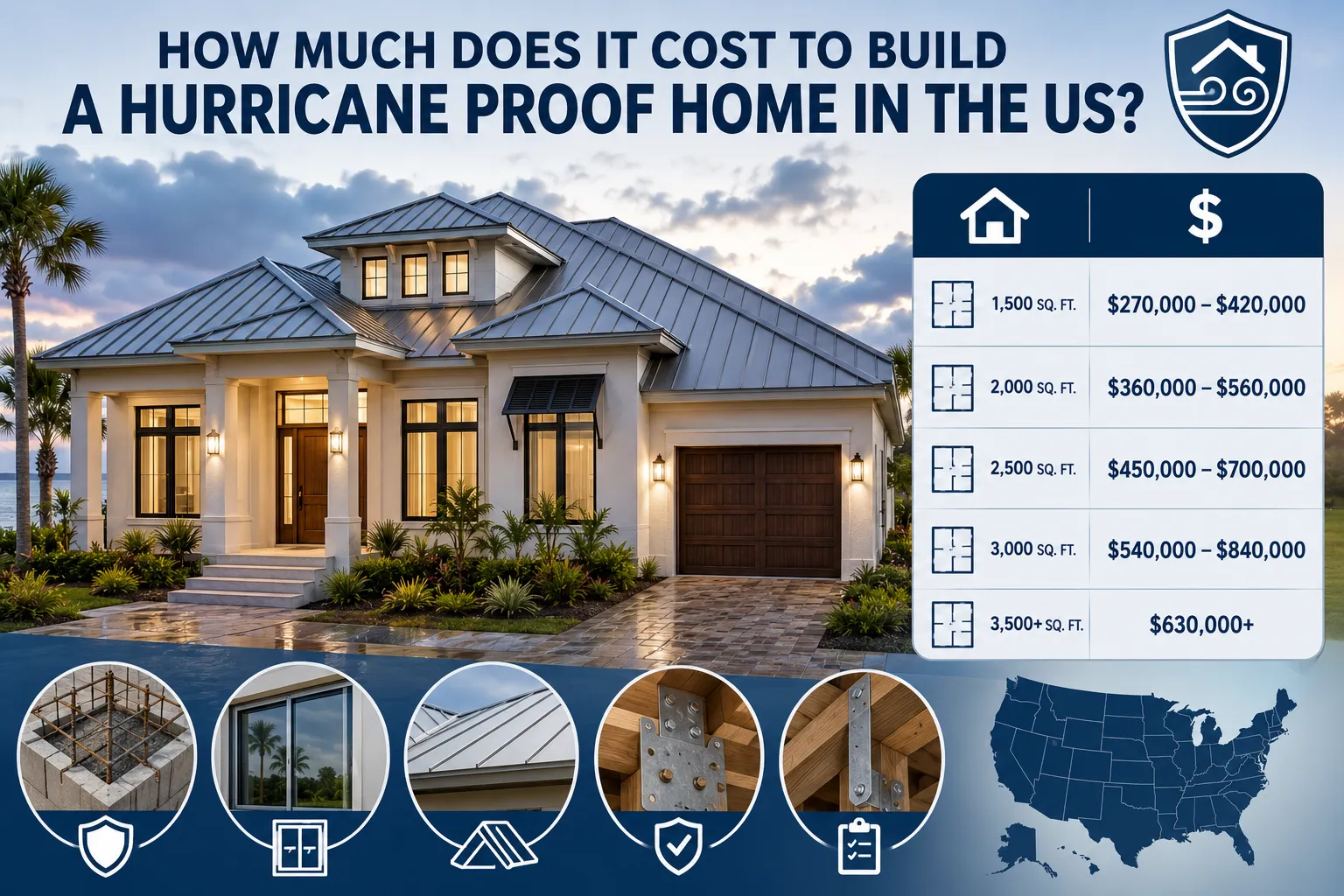 How Much Does It Cost to Build a Hurricane Proof Home in the US