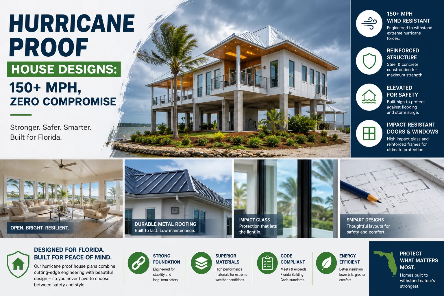 Hurricane Proof House Designs 150+ MPH, Zero Compromise